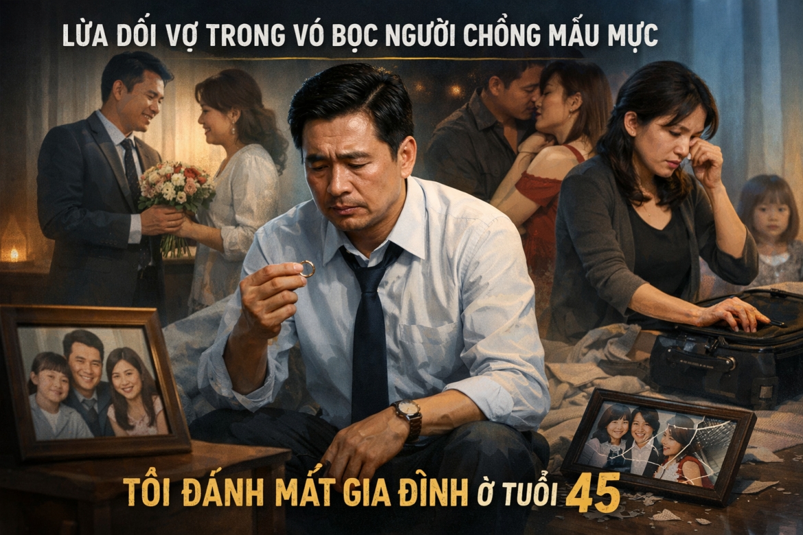 Lừa dối vợ trong vỏ bọc người chồng mẫu mực, tôi đánh mất gia đình ở tuổi 45